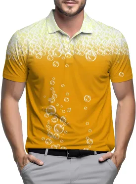 Mens Polo Shirt Retro 80s 90s Golf Tennis Sport T-ShirtSoft Breathable Elastic Fabric Short Sleeve