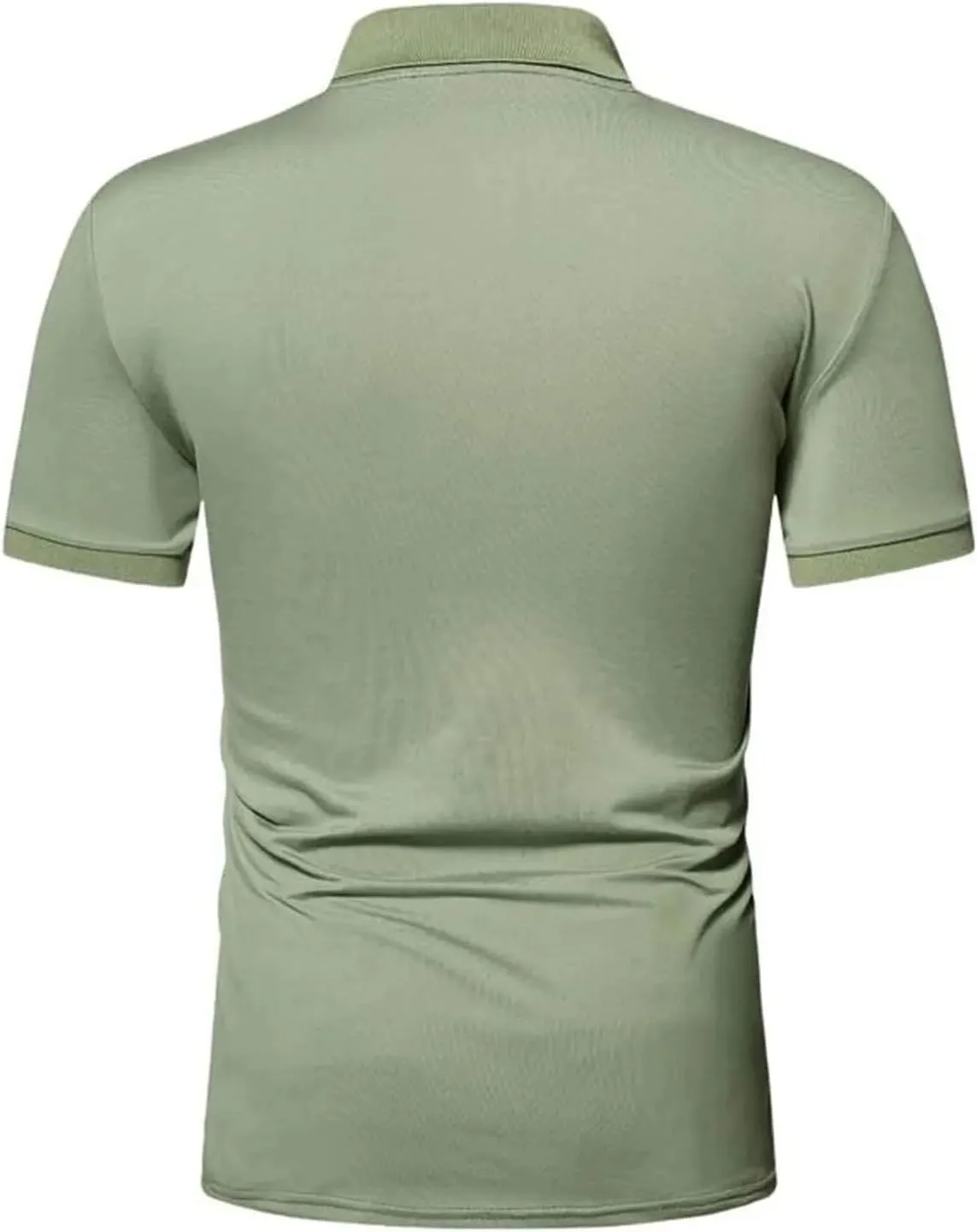 Men's Polo Shirt Short-Sleeved Zipper Turn-Down Collar T-Shirt Casual Top