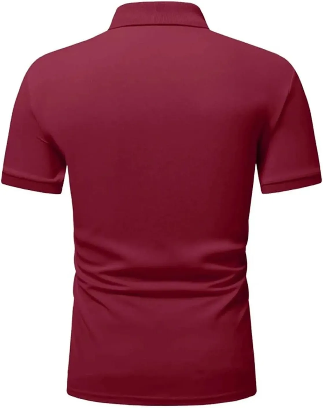 Men's Polo Shirt Short-Sleeved Zipper Turn-Down Collar T-Shirt Casual Top