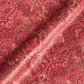 Milan Rouge Red Paisley Lightweight Fabric - 60"