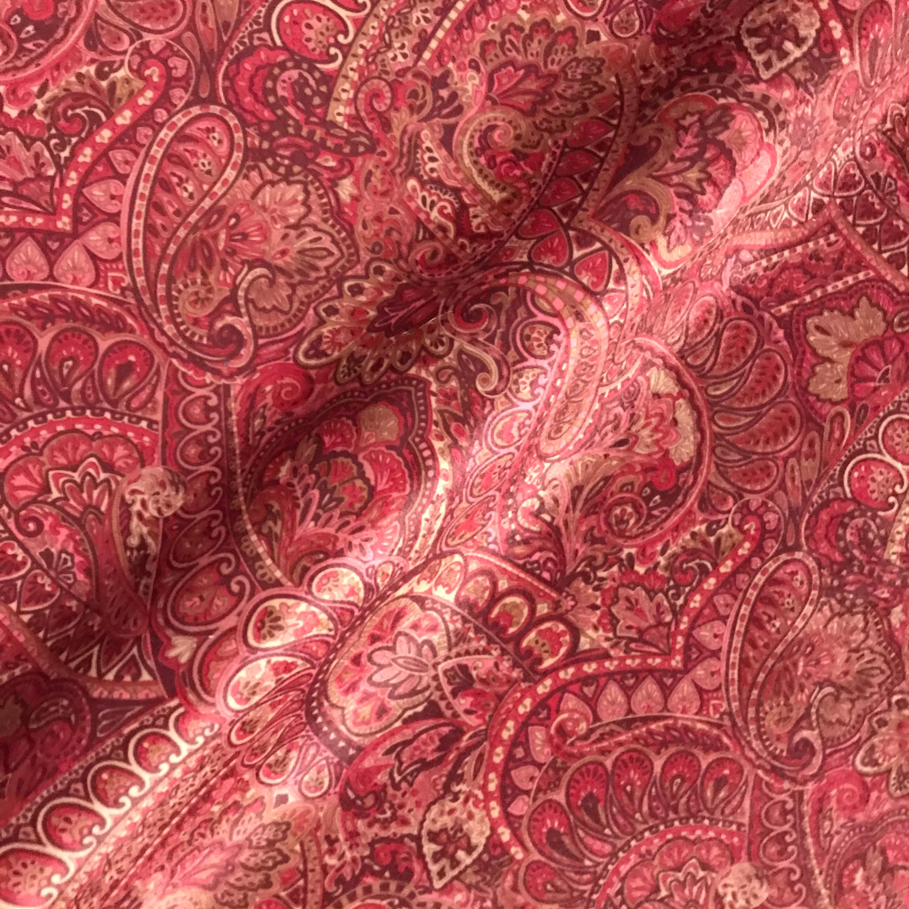 Milan Rouge Red Paisley Lightweight Fabric - 60"