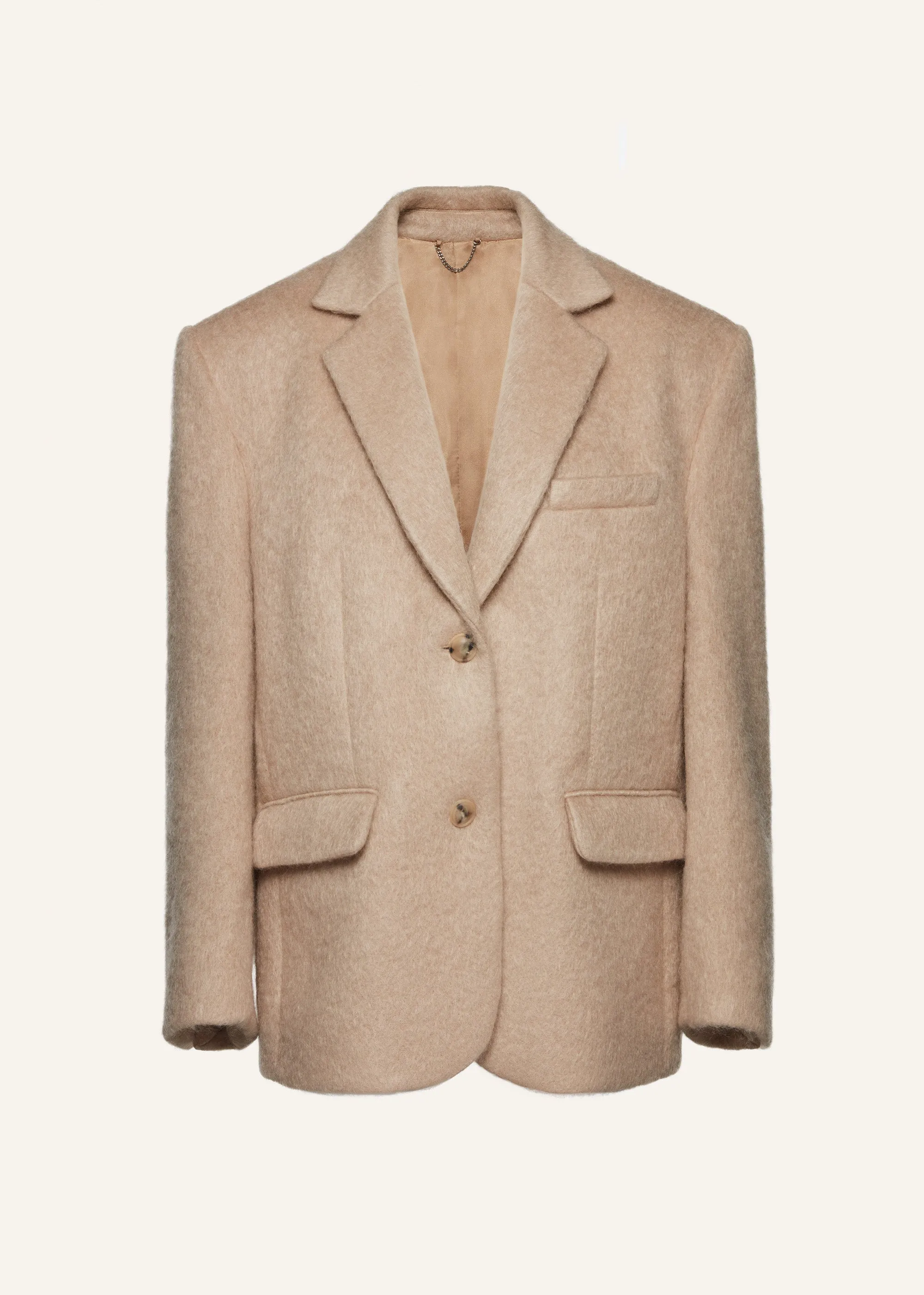 Mohair classic oversized blazer in beige