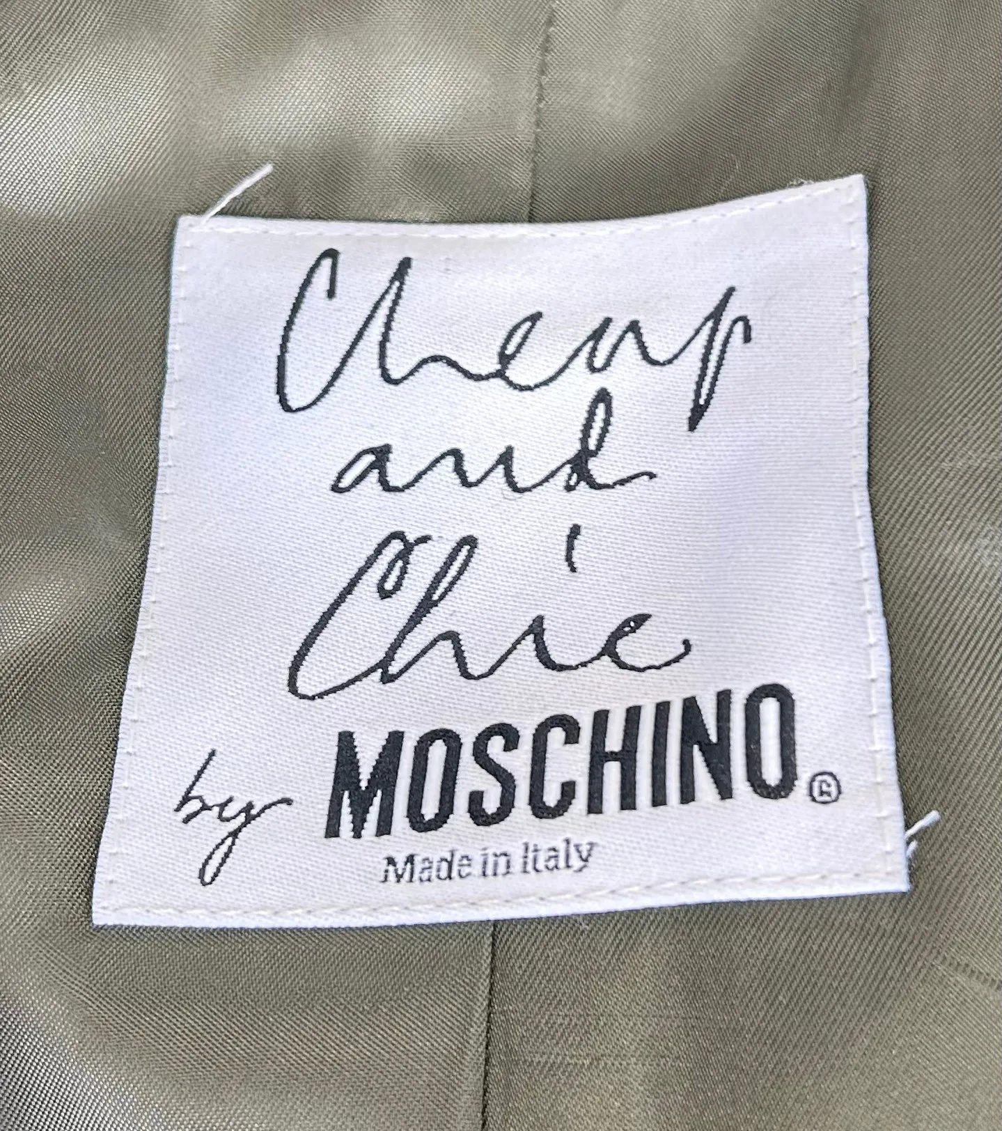 Moschino 1990s Cheap and Chic Wool Suit Ensemble w/Petit-Point Floral Trim, New/Old