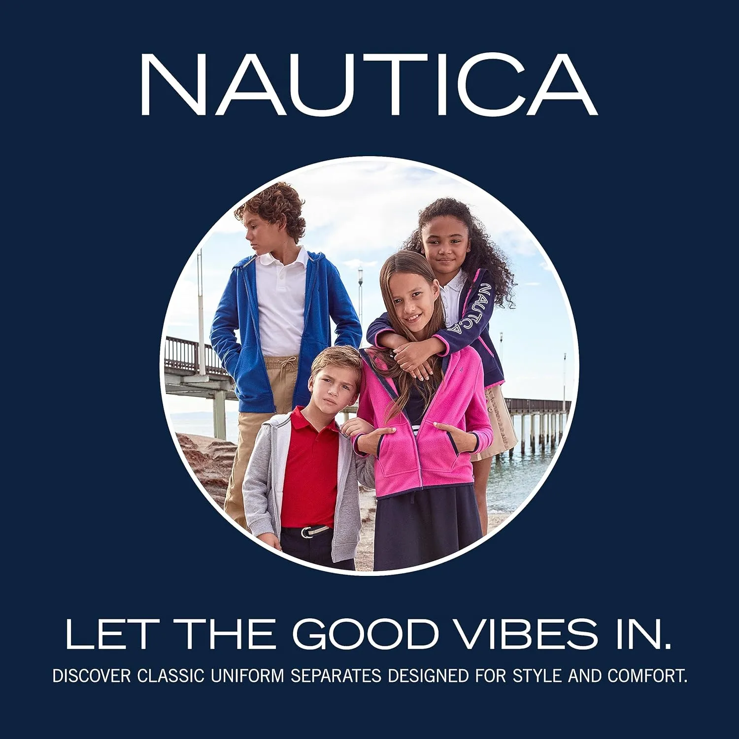 NAUTICA Boys' Full Zip Jacket, Kangaroo Pockets, Made with Lightweight Fleece