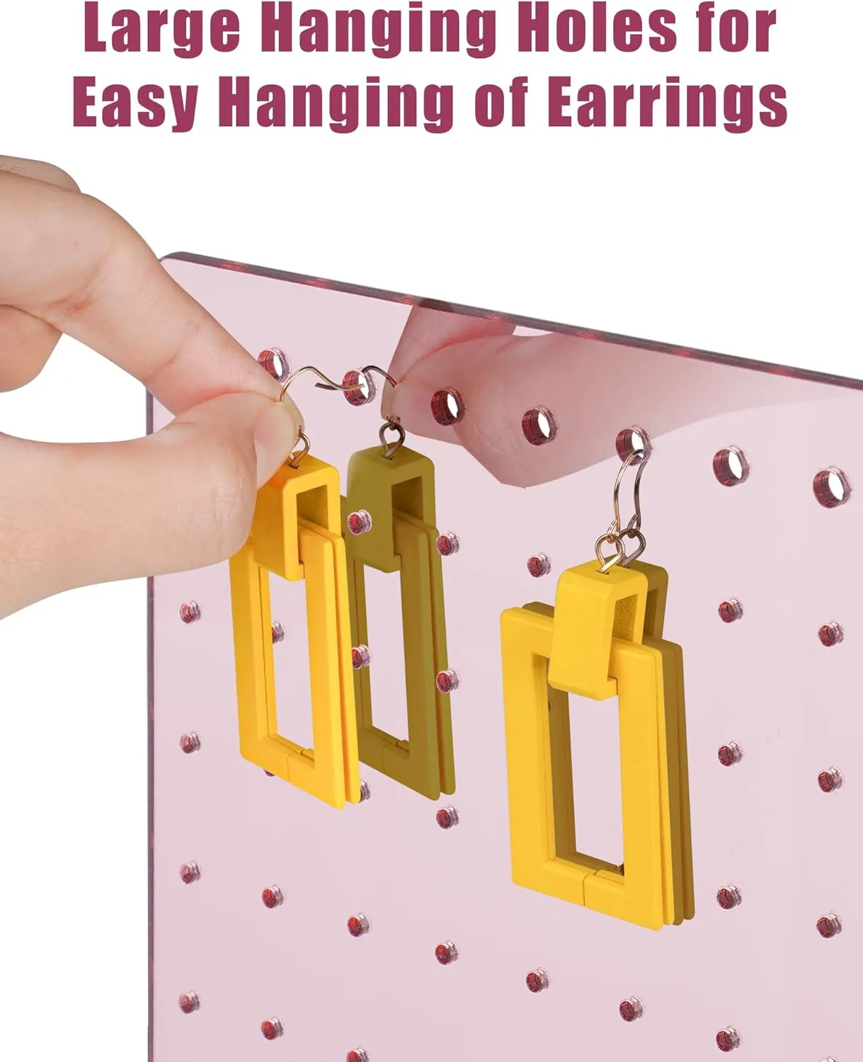 NiHome Acrylic Earring Stand 3PCS, Exquisite Double-Sided Acrylic Earring Organizer with 90 Holes Each - Lightweight and Sturdy Material, Unique Design with Larger Holes for Special Sizes