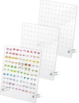 NiHome Acrylic Earring Stand 3PCS, Exquisite Double-Sided Acrylic Earring Organizer with 90 Holes Each - Lightweight and Sturdy Material, Unique Design with Larger Holes for Special Sizes