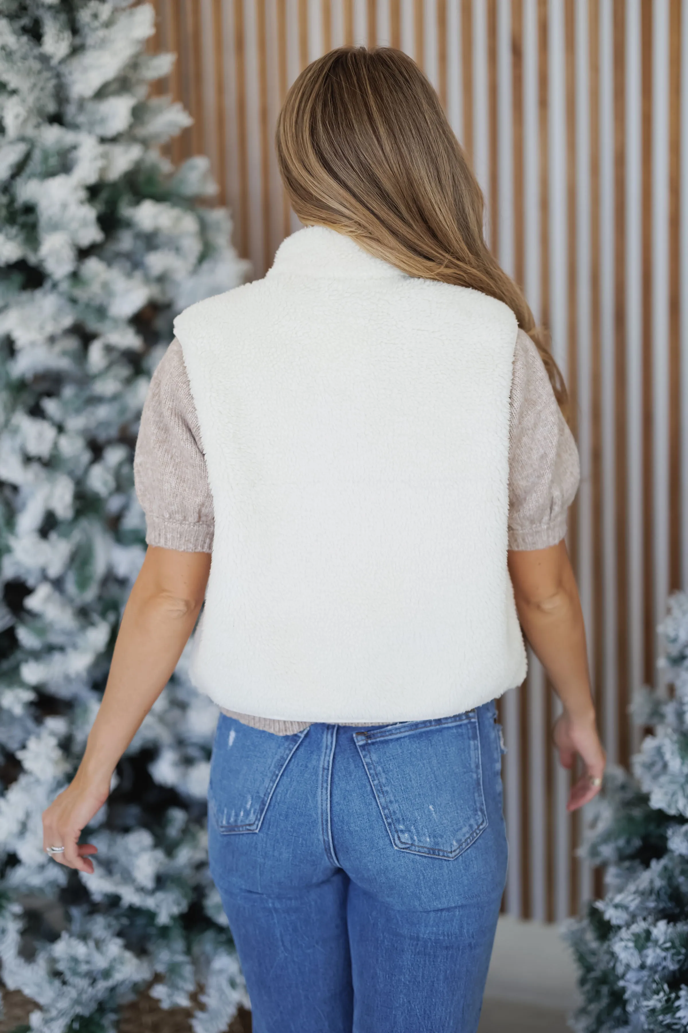 Noel Cozy Vest- Ecru