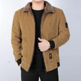 Nsqured "Corduroy Comfort" Men's Cotton Padded Parka Jacket
