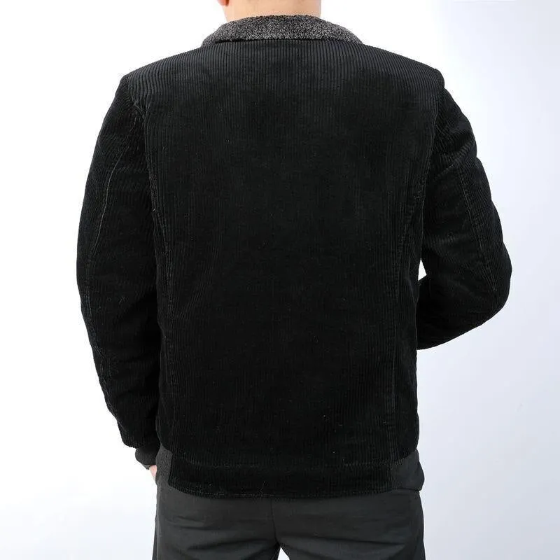 Nsqured "Corduroy Comfort" Men's Cotton Padded Parka Jacket