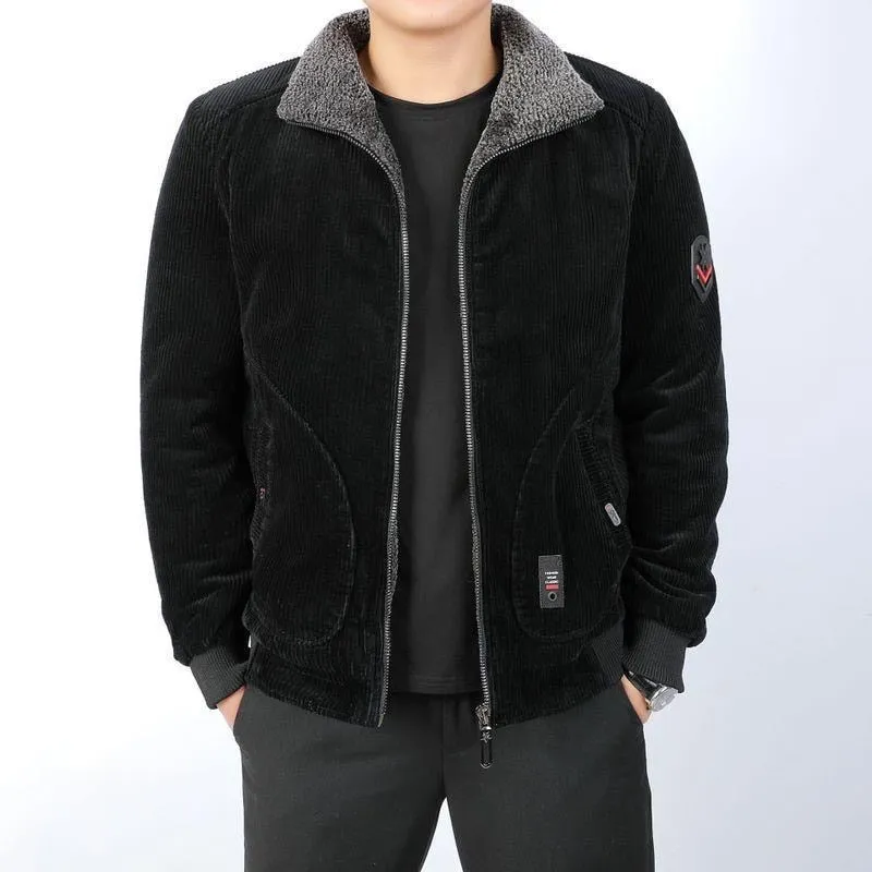 Nsqured "Corduroy Comfort" Men's Cotton Padded Parka Jacket
