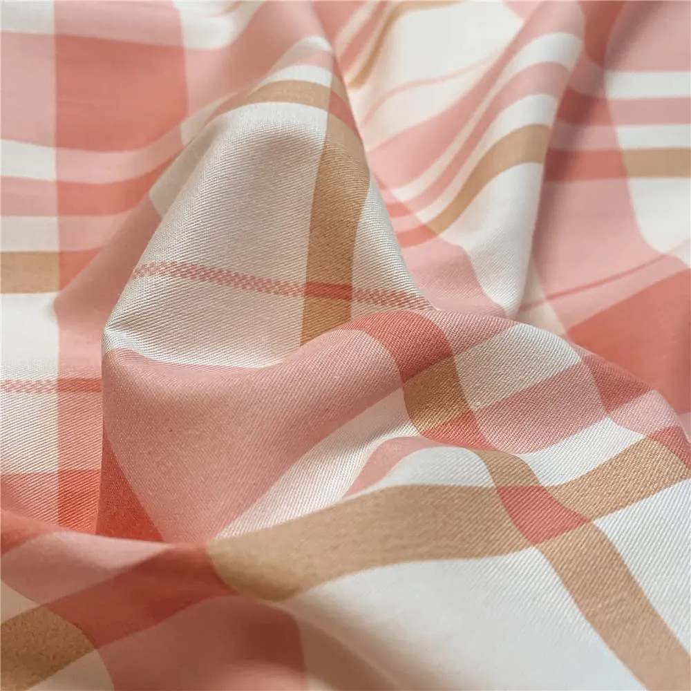 Plaid Peach Bed Set