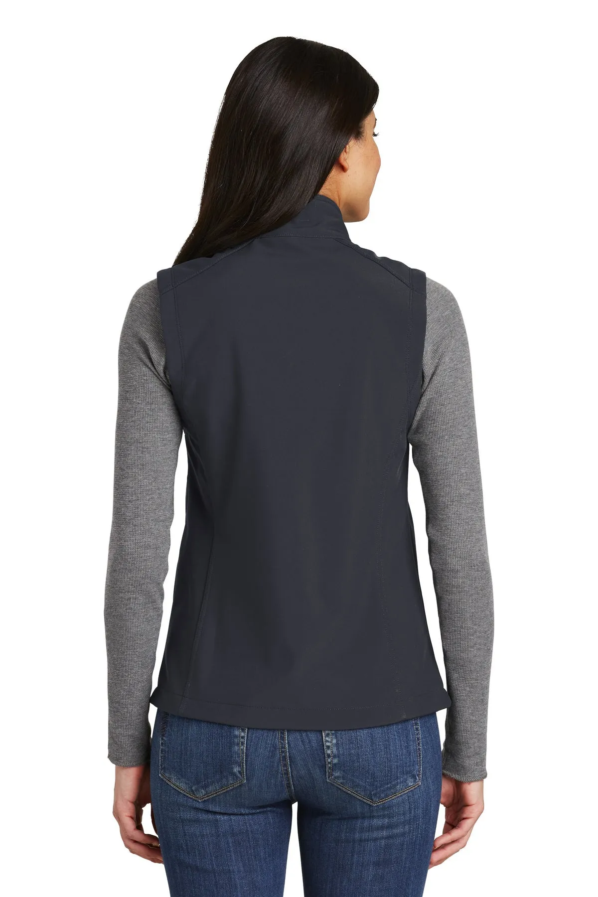 Port Authority Ladies Core Soft Shell Branded Vests, Battleship Grey