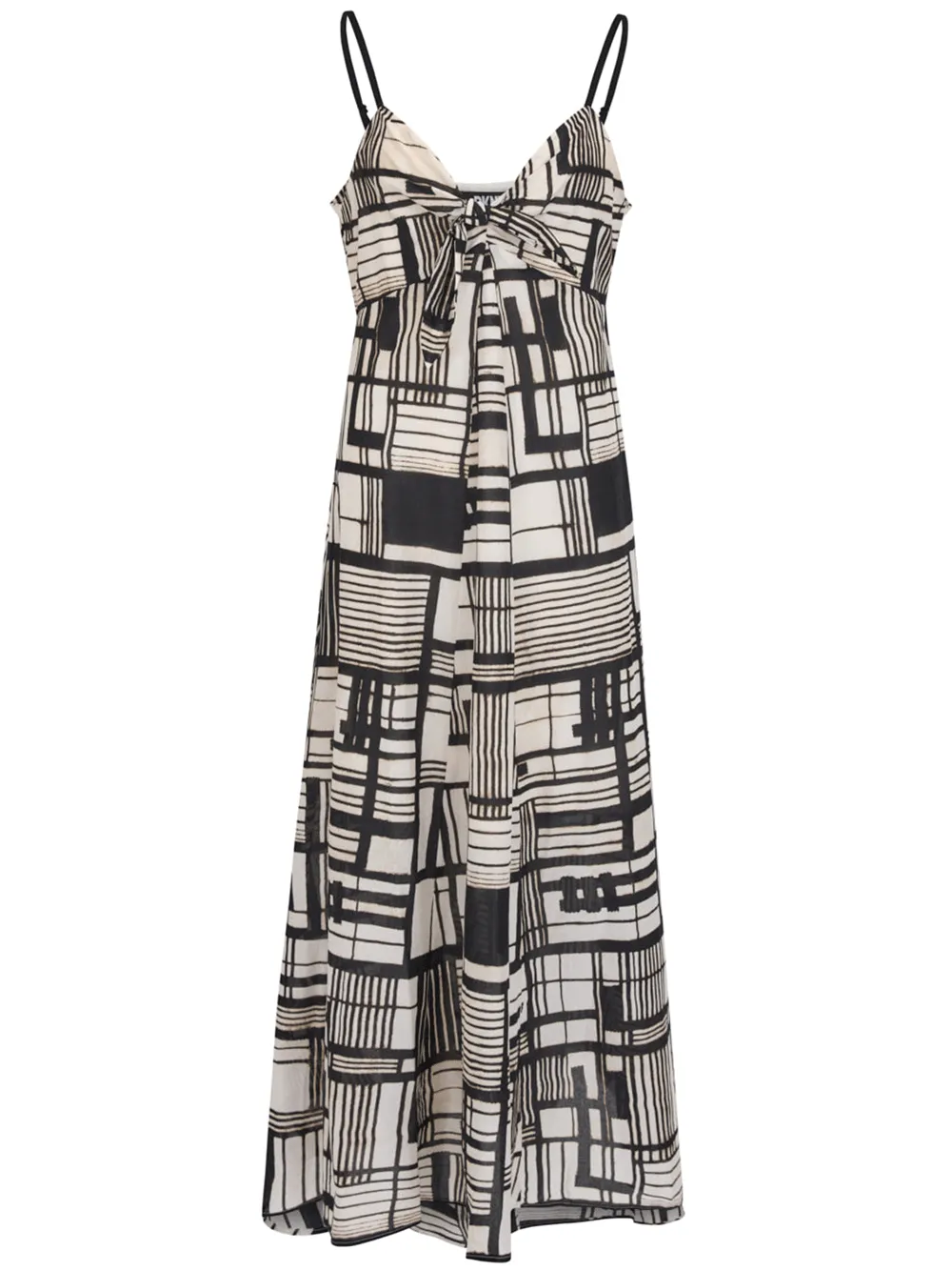 Print Tie Front Voile Dress