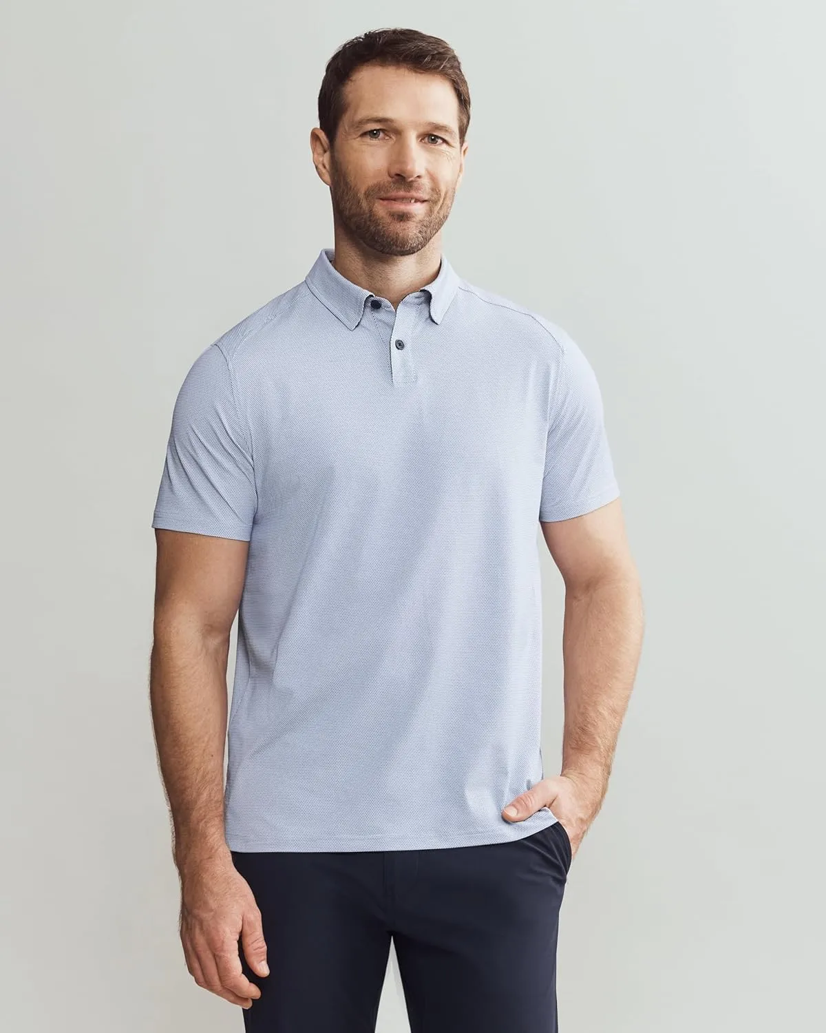 Rhone Commuter Mens Polo Shirts, Iron Free, Moisture Wicking Polo Shirts for Men, FlexKnit Stretch Fabric Mens Golf Shirts