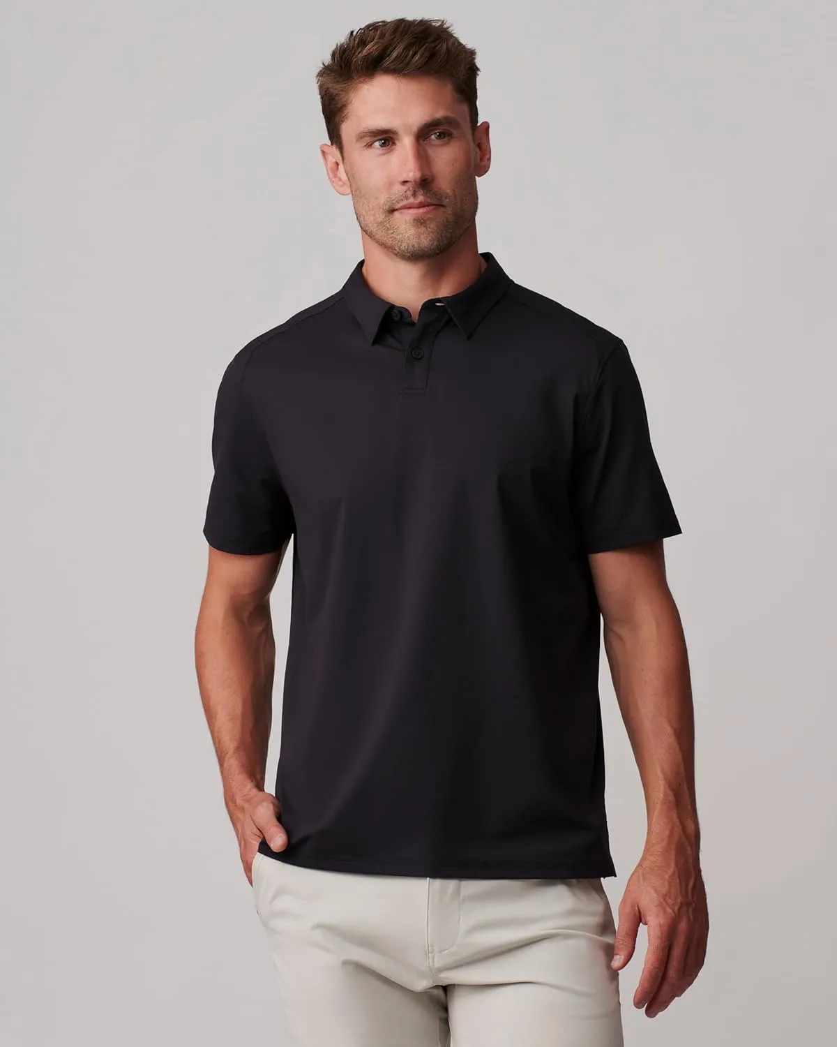Rhone Commuter Mens Polo Shirts, Iron Free, Moisture Wicking Polo Shirts for Men, FlexKnit Stretch Fabric Mens Golf Shirts