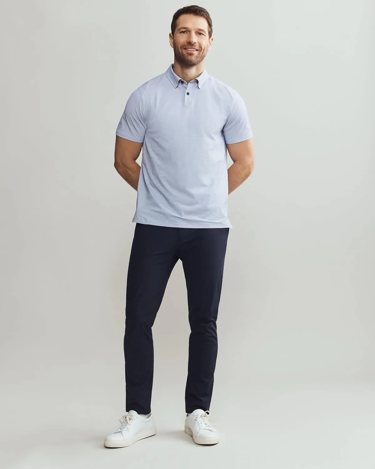 Rhone Commuter Mens Polo Shirts, Iron Free, Moisture Wicking Polo Shirts for Men, FlexKnit Stretch Fabric Mens Golf Shirts