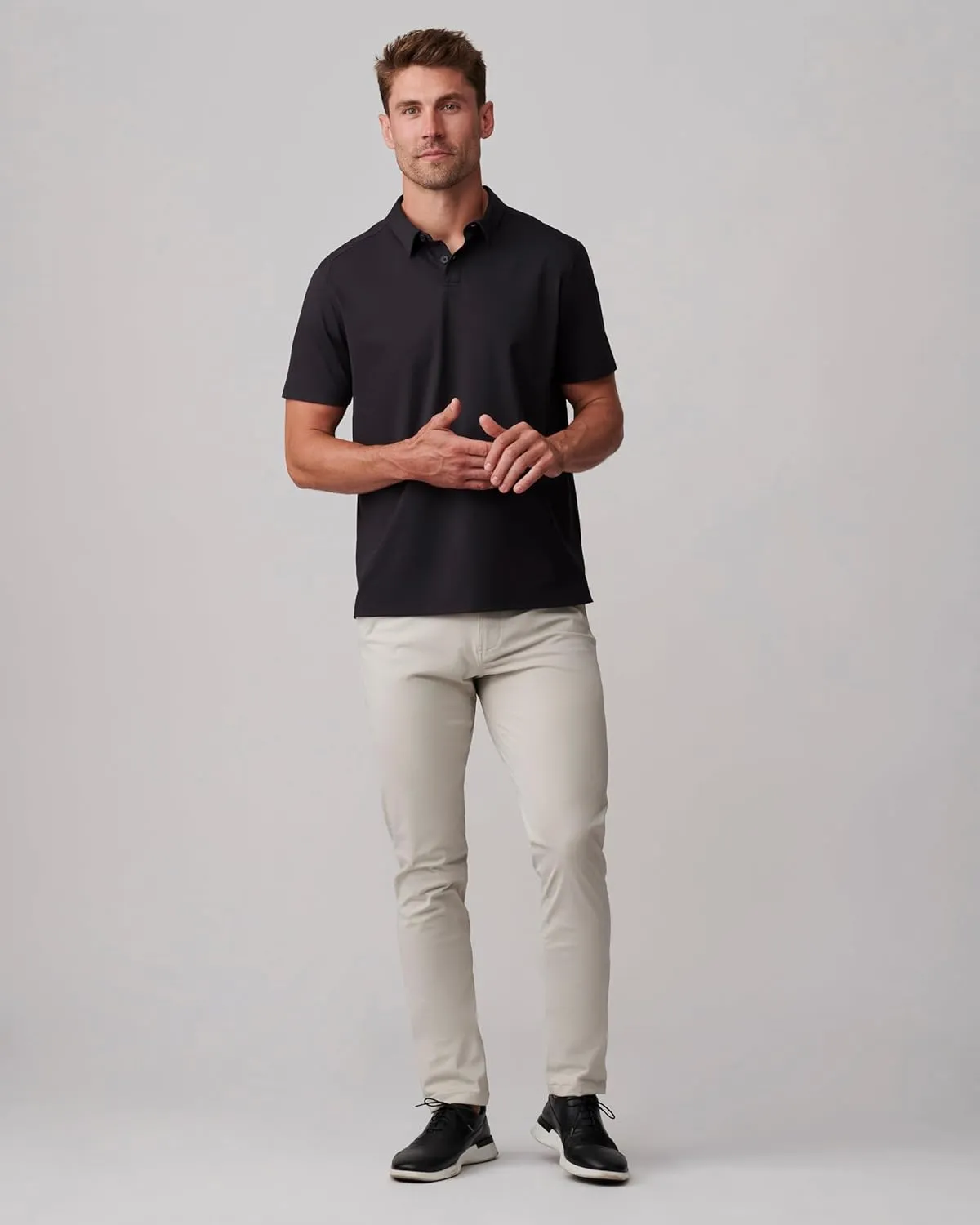 Rhone Commuter Mens Polo Shirts, Iron Free, Moisture Wicking Polo Shirts for Men, FlexKnit Stretch Fabric Mens Golf Shirts