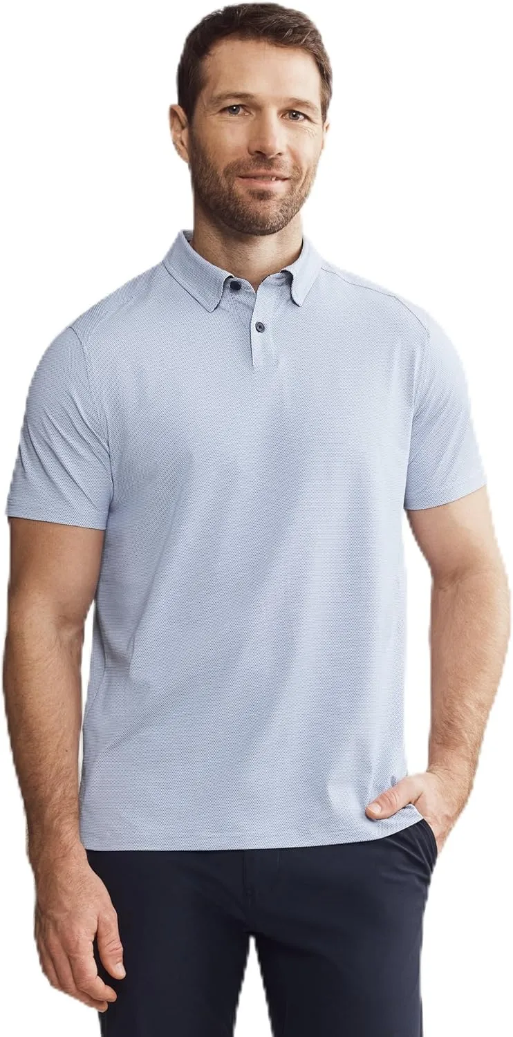Rhone Commuter Mens Polo Shirts, Iron Free, Moisture Wicking Polo Shirts for Men, FlexKnit Stretch Fabric Mens Golf Shirts
