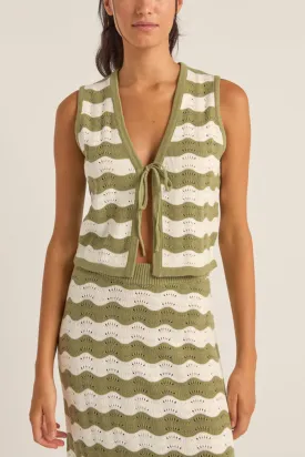 Rhythm Carmen Stripe Knit Vest - SAGE