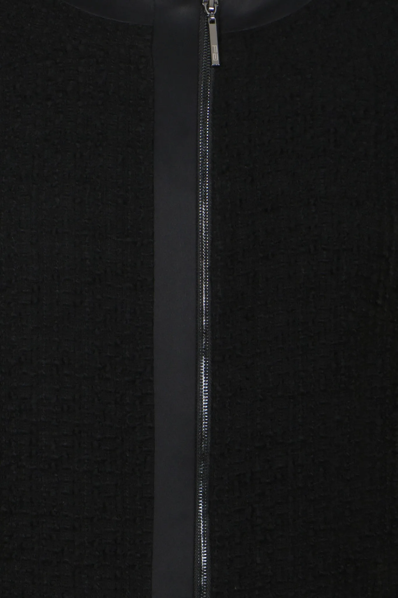 Satin trimmed bouclé-tweed jacket