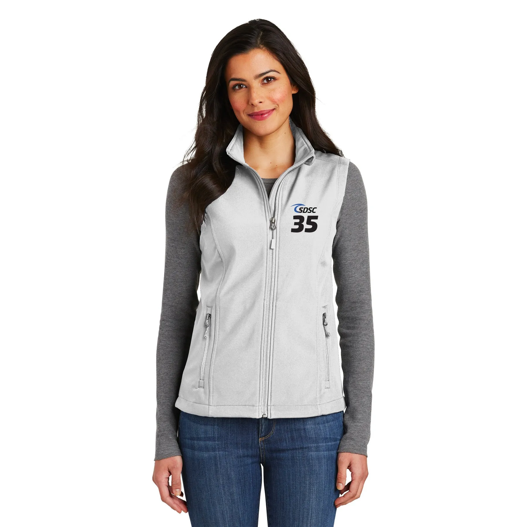 SDSC LOGO WITH NUMBER LADIES CORE SOFT SHELL VEST