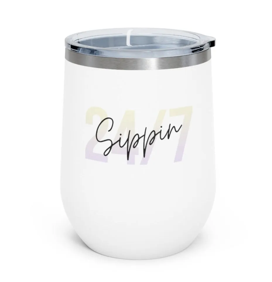 Sippin Insulated Wine Tumbler 12oz for Hot or Cold Liquid