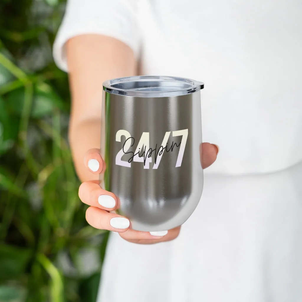 Sippin Insulated Wine Tumbler 12oz for Hot or Cold Liquid