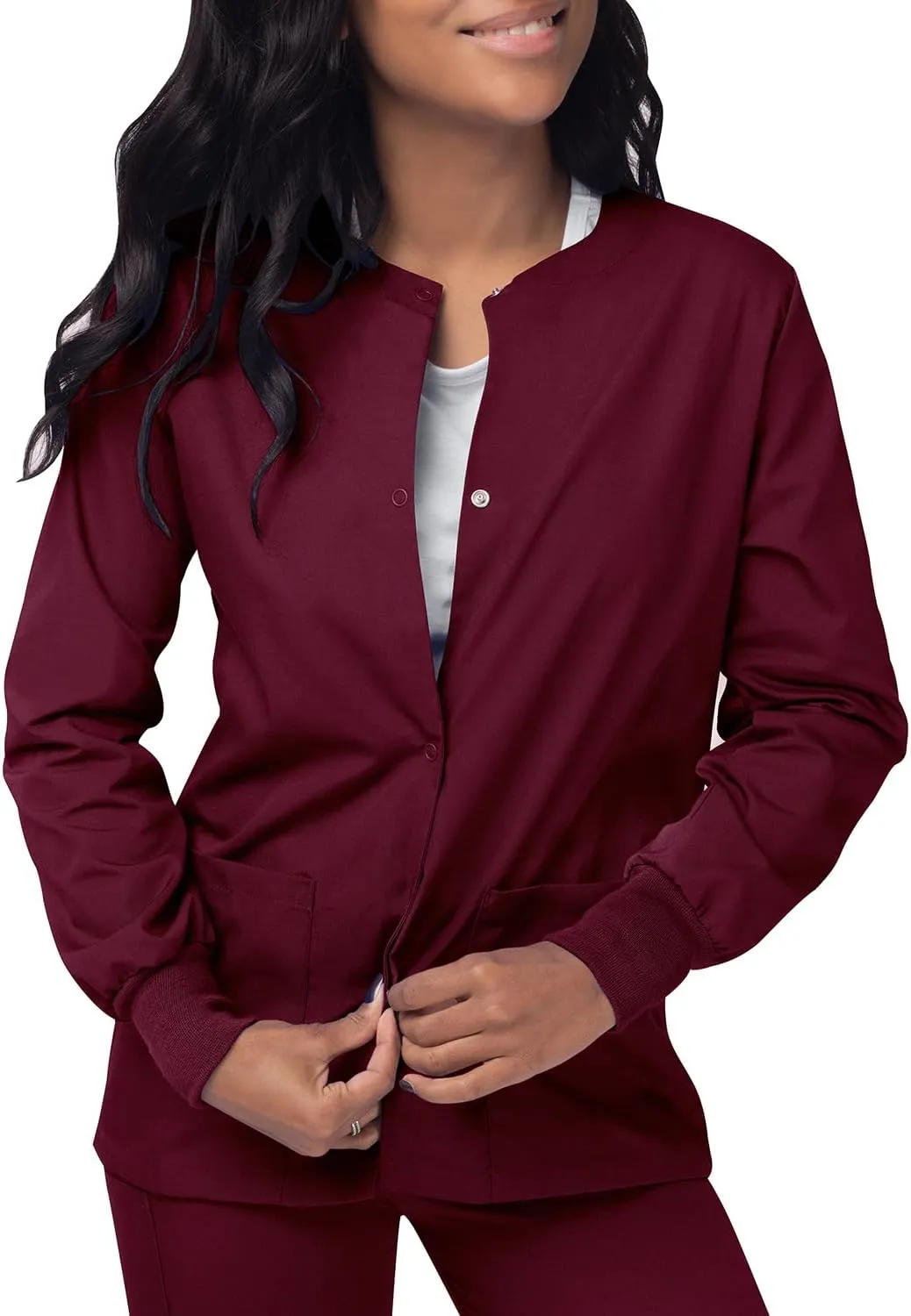 Sivvan Scrubs for Women - Front Snap Warm - Up Jacket