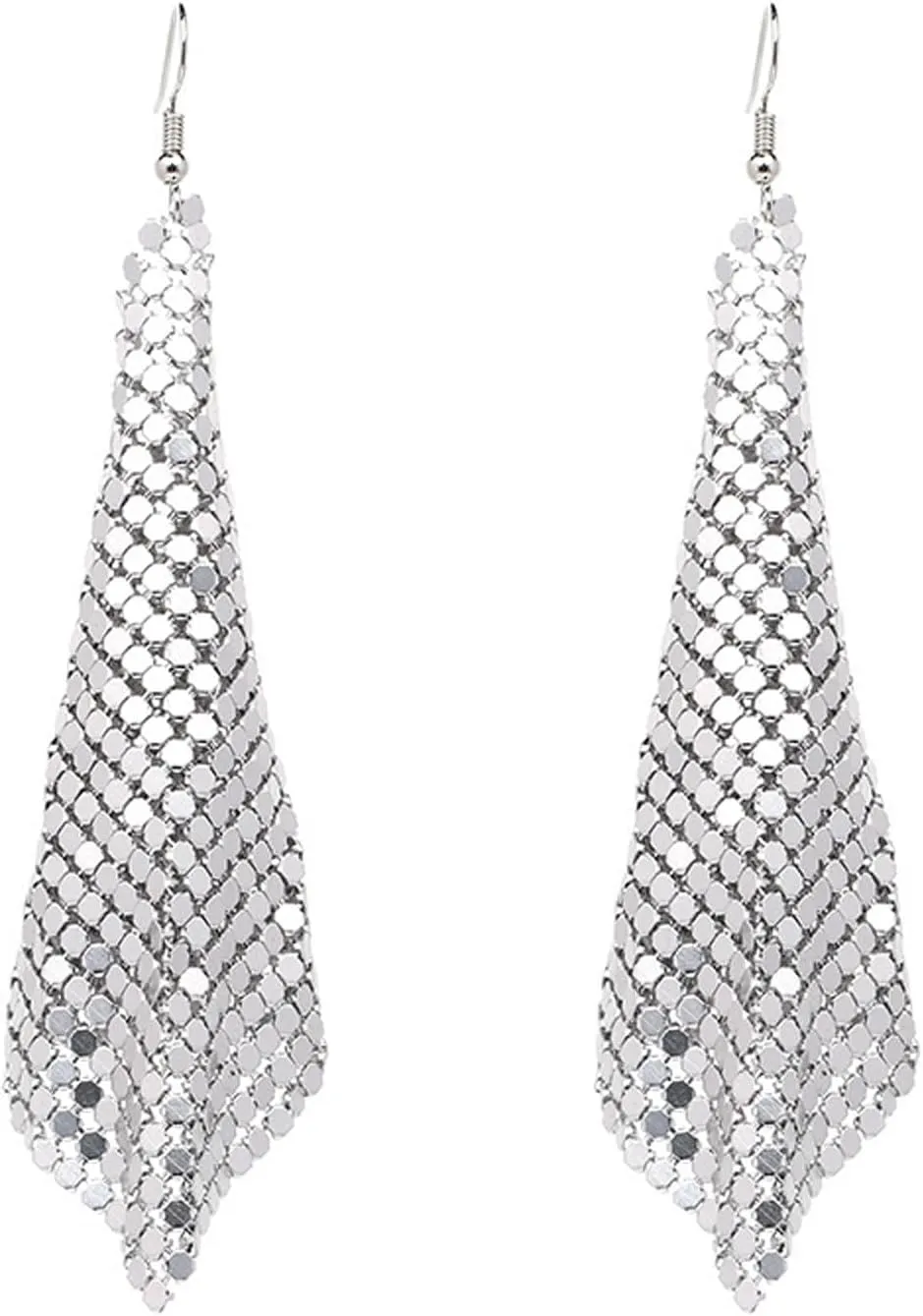 Sparkling Sequin Drop Dangle Earrings for Women Disco Ball Design with S Hooks Black Gold Dangling Earrings Women's Fashion Accessories