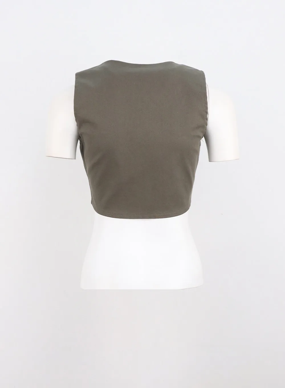 Strap Pocketed Crop Vest CO327