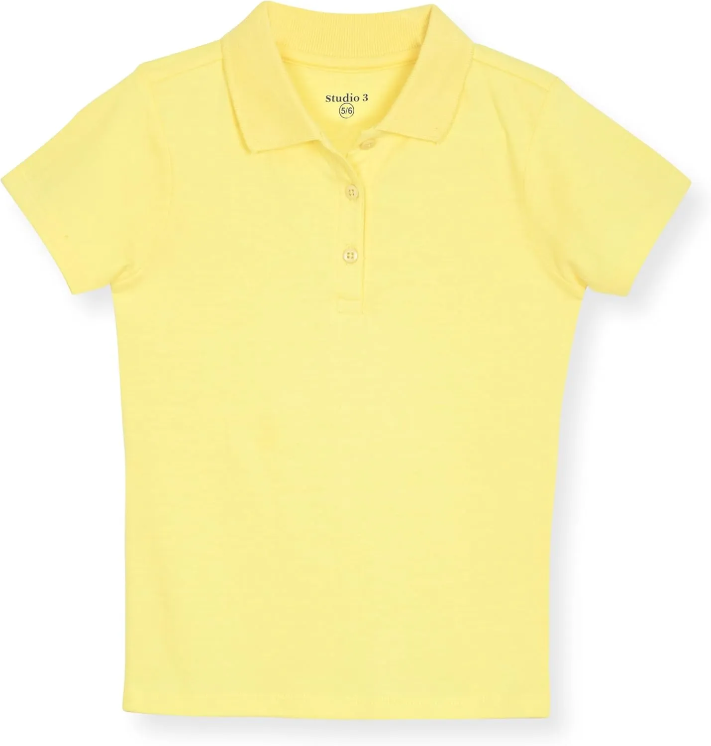 Studio 3 Girls' 4-Pack Soft Jersey Short Sleeve Polo Shirts