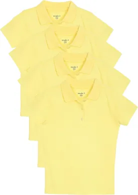 Studio 3 Girls' 4-Pack Soft Jersey Short Sleeve Polo Shirts