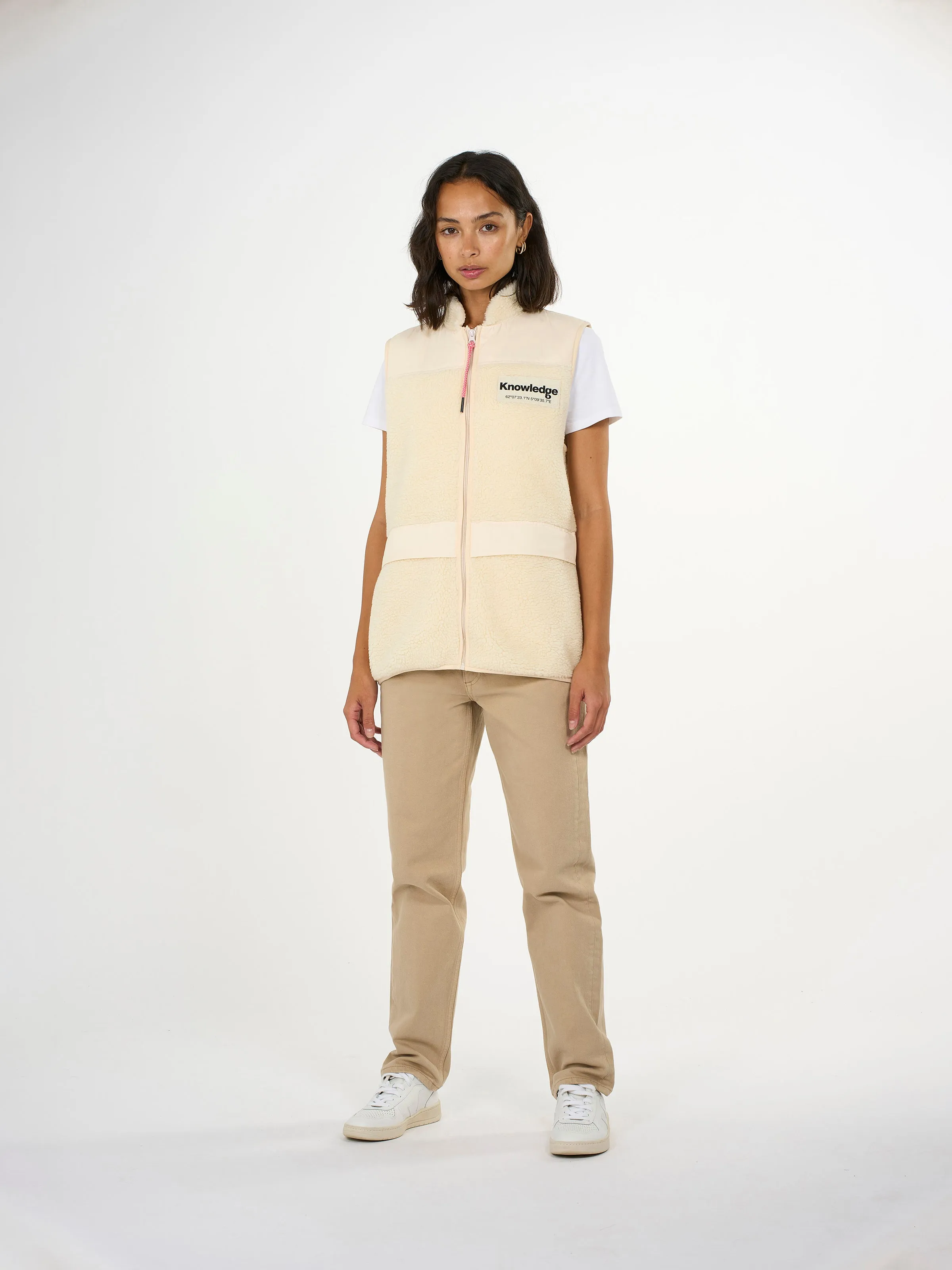 Teddy colorblock vest - Buttercream