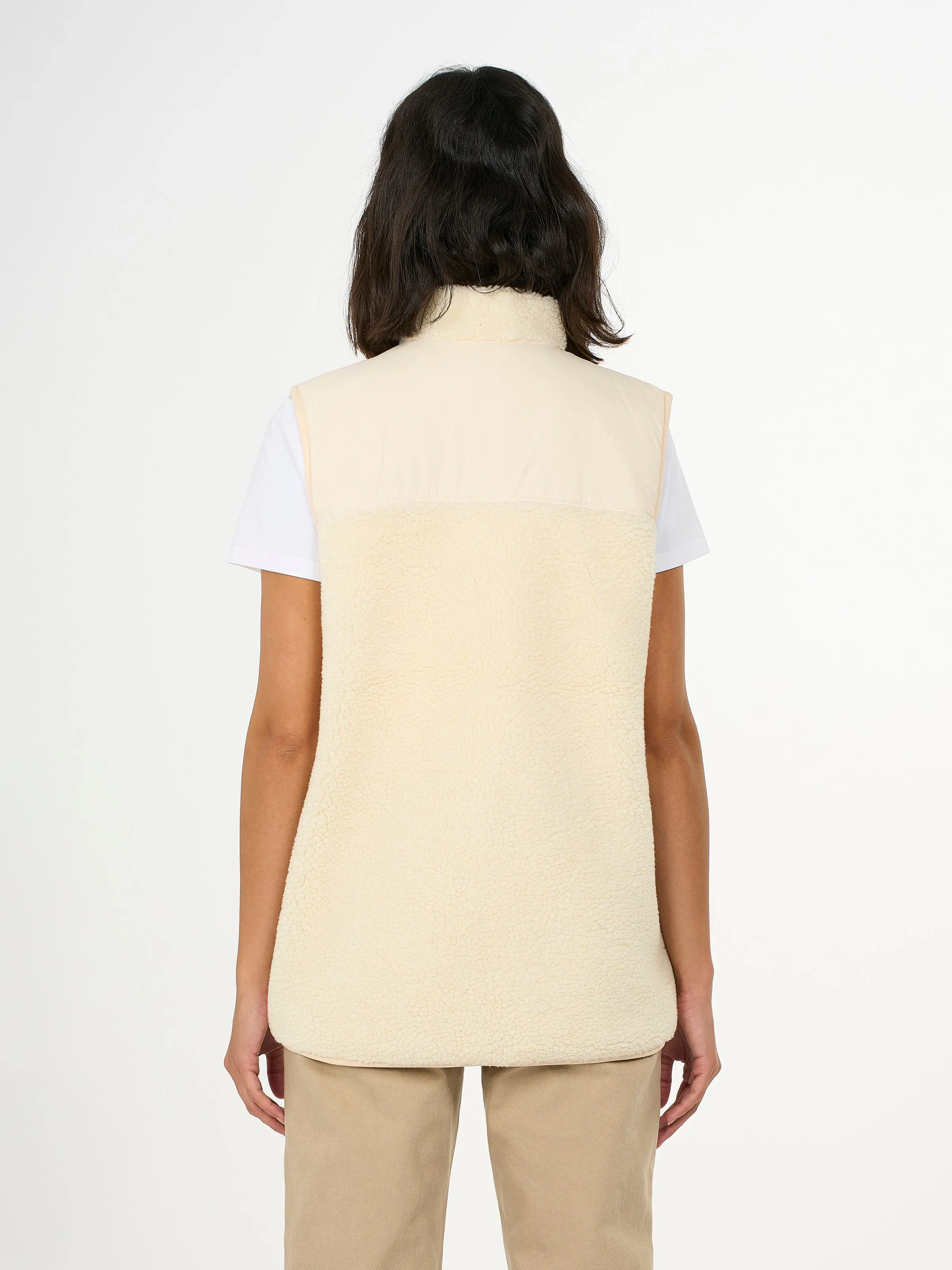 Teddy colorblock vest - Buttercream