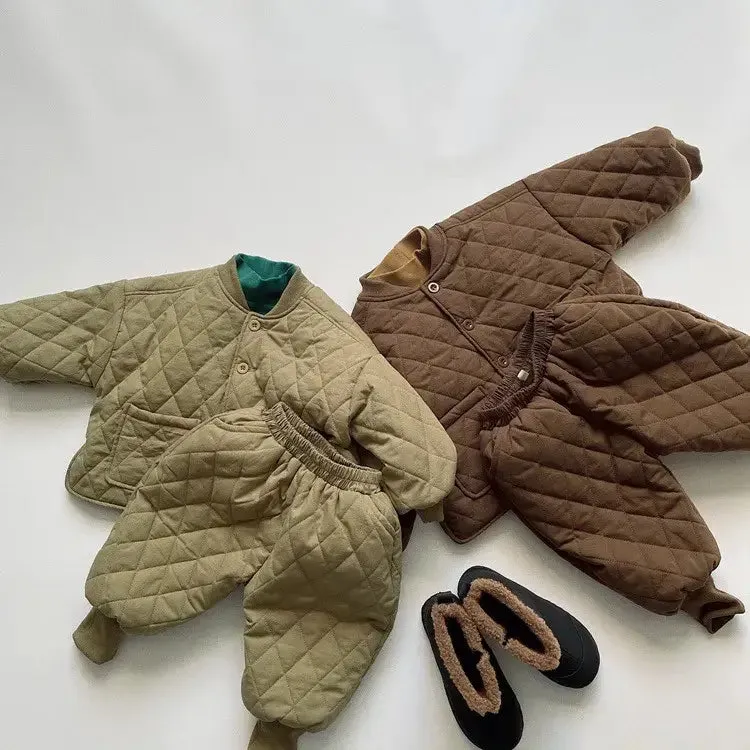Thick Cotton-Padded Coat & Harem Pants