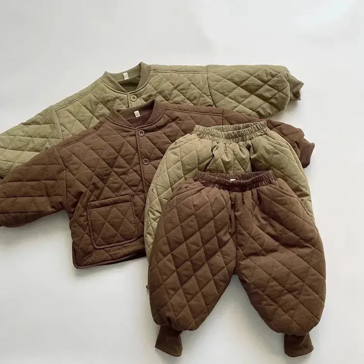 Thick Cotton-Padded Coat & Harem Pants