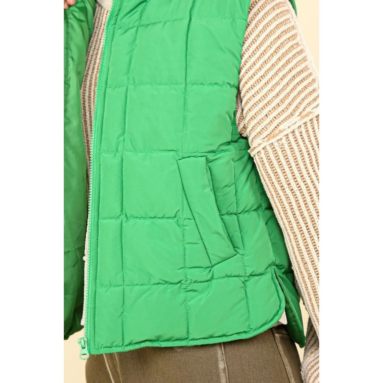 VERY J Zip Up Puffer Padded Warm Vest
