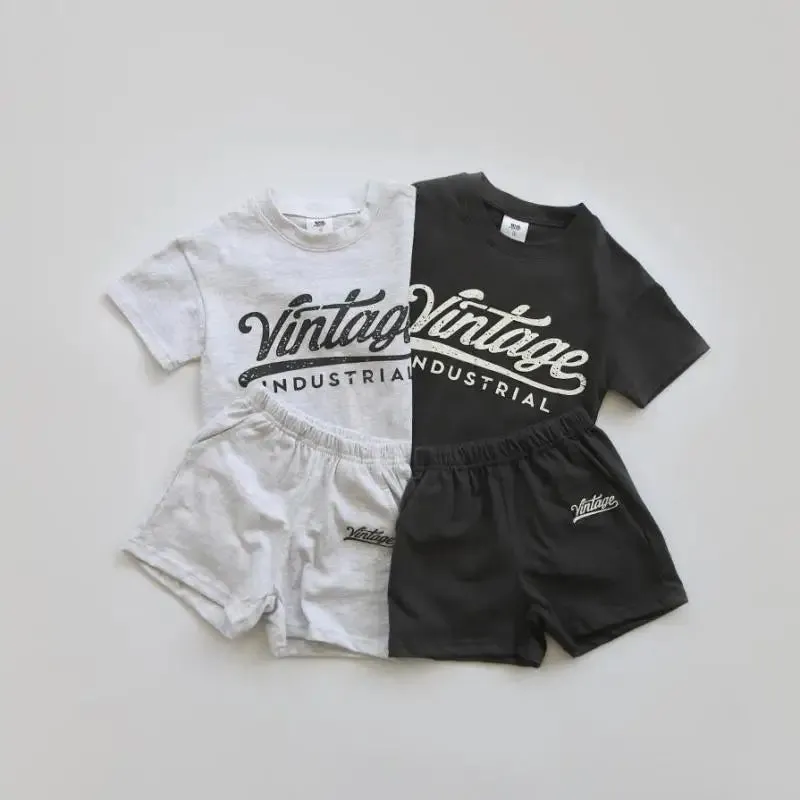 Vintage Unisex Baby T-shirt & Shorts Set