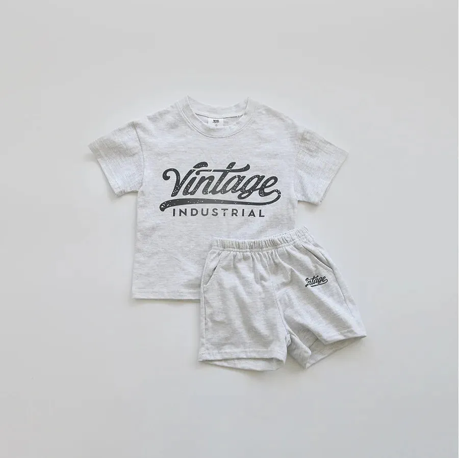 Vintage Unisex Baby T-shirt & Shorts Set