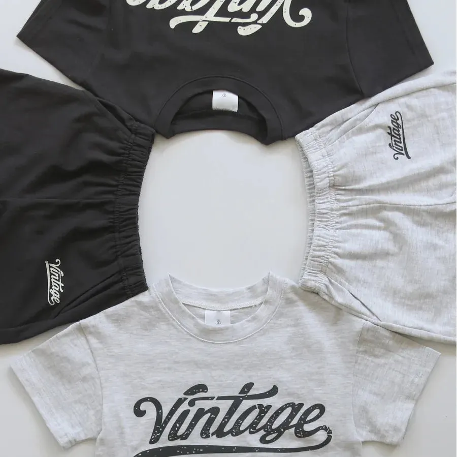 Vintage Unisex Baby T-shirt & Shorts Set