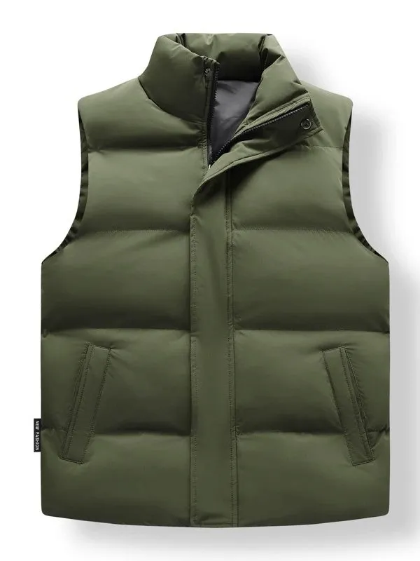 Warm Casual Men's Vest with Zippered Pockets - SF1929