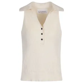 Womens Knit Tank Polo Cream - AW24