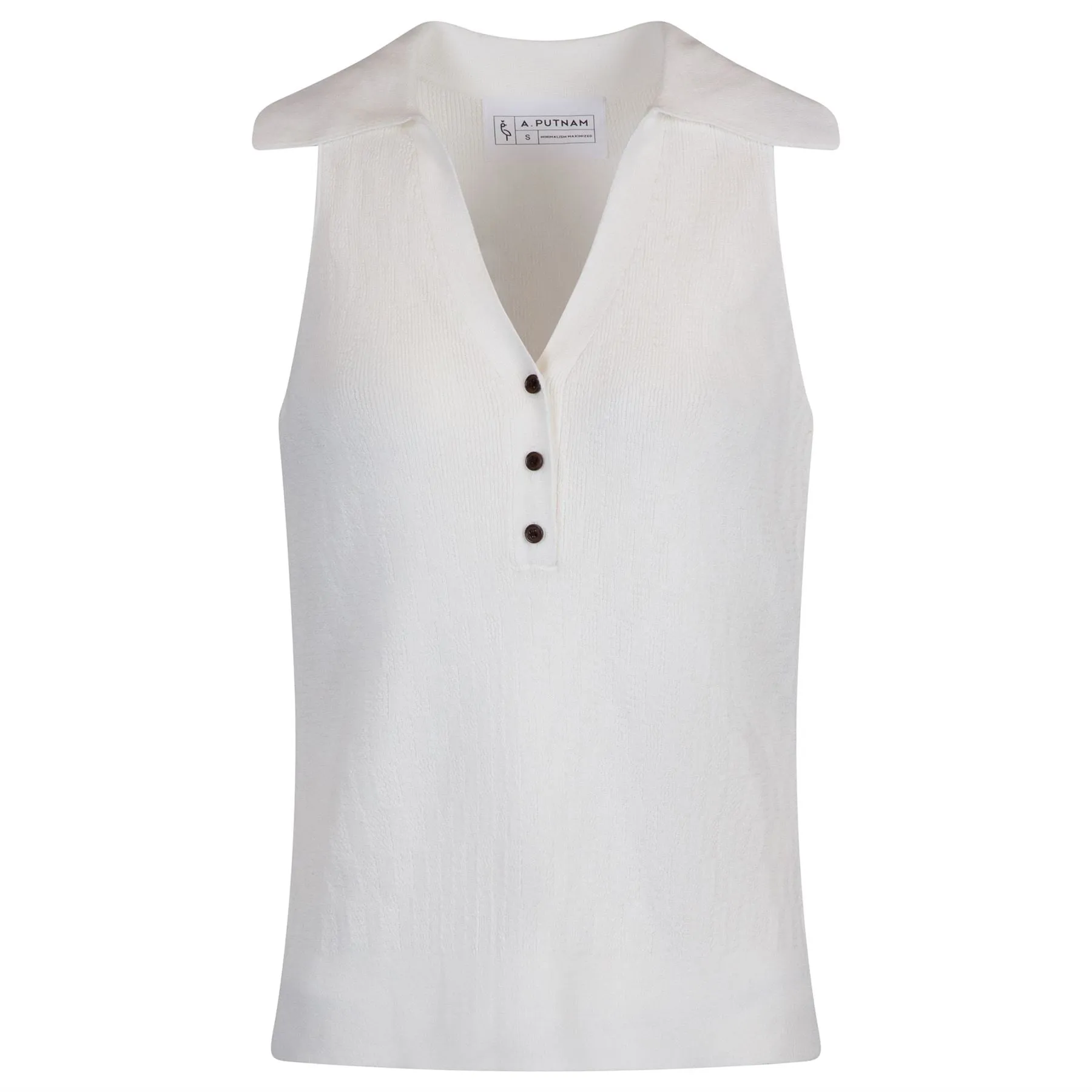 Womens Knit Tank Polo White - AW24