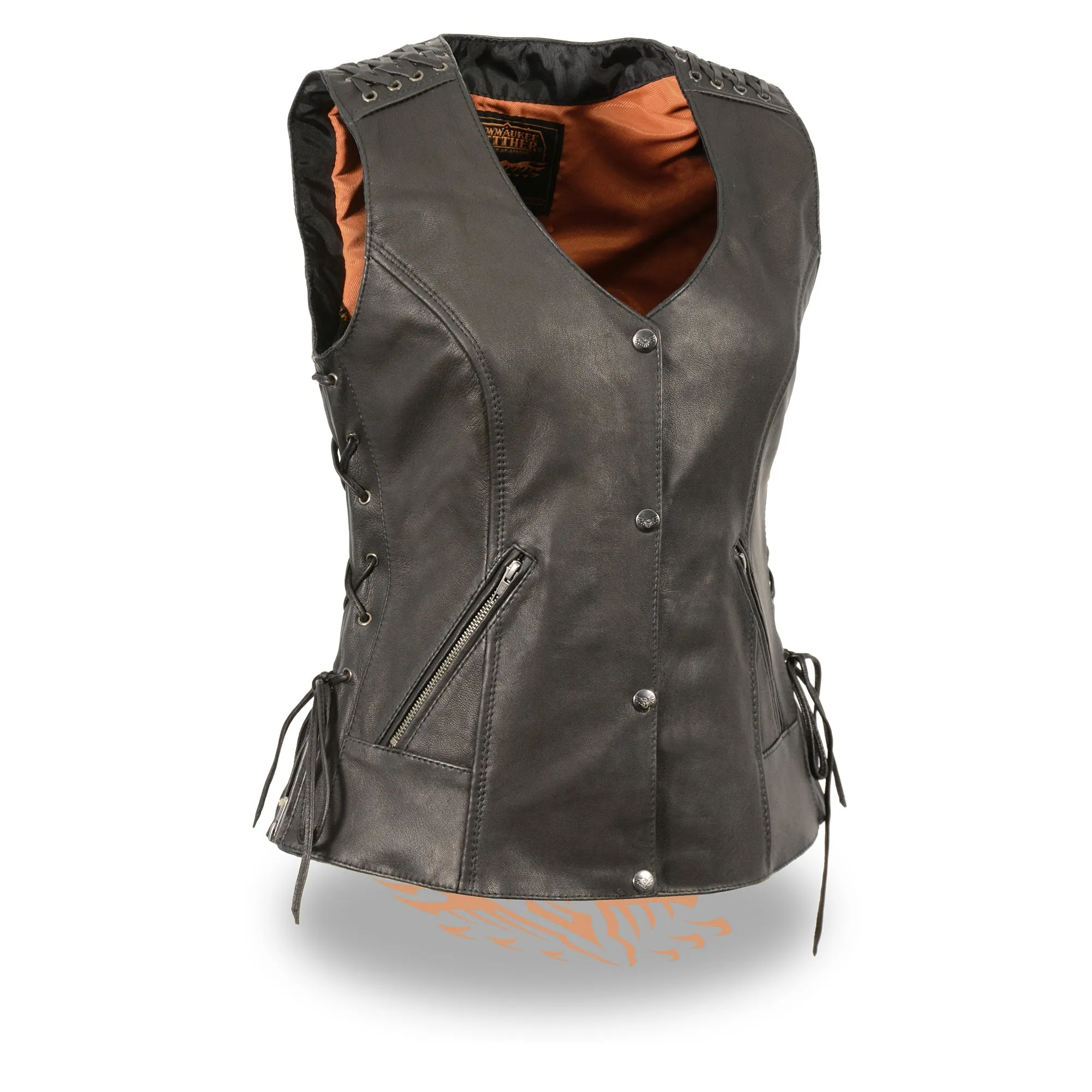Women's Lightweight Lace to Lace Snap Front Vest - MLL4525
