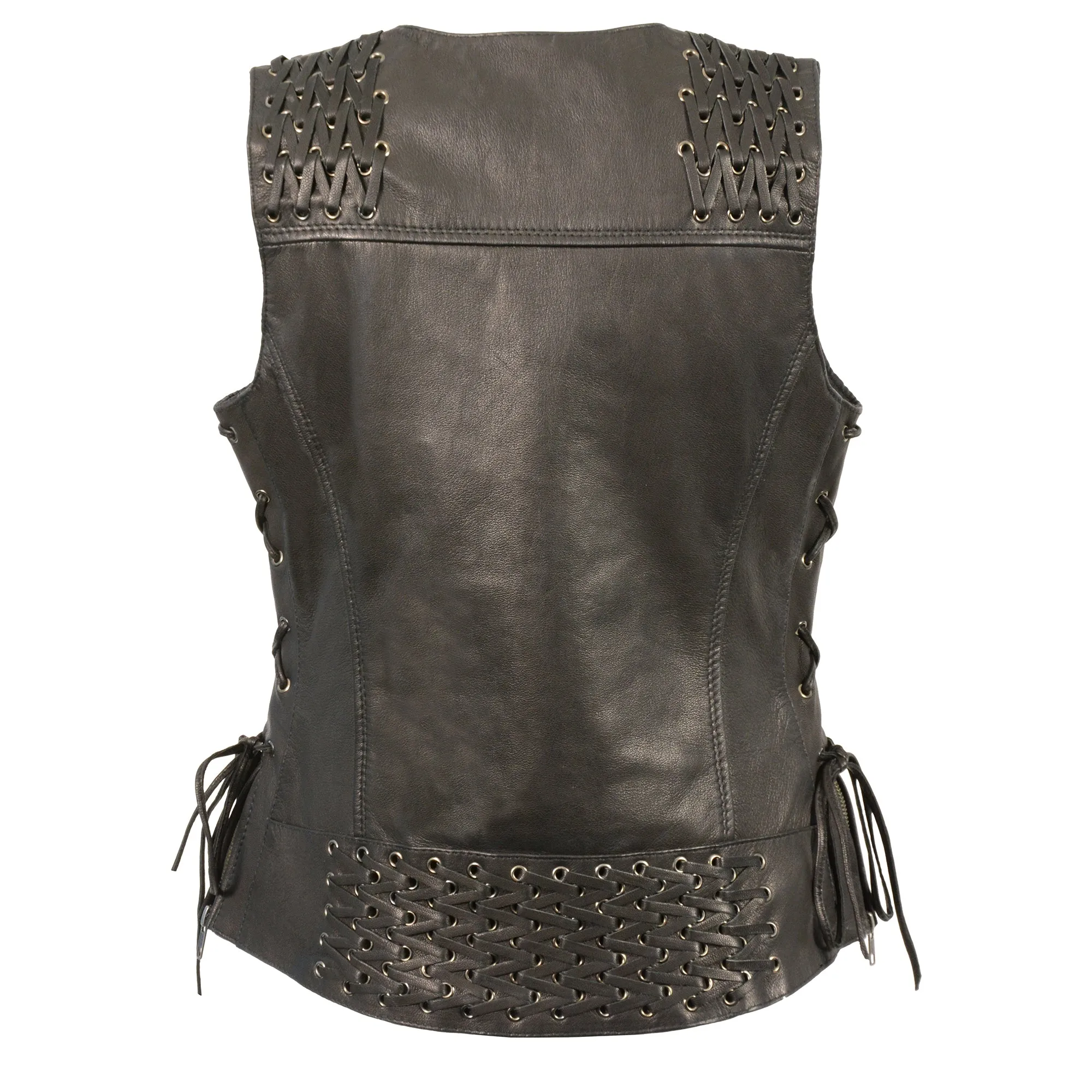 Women's Lightweight Lace to Lace Snap Front Vest - MLL4525